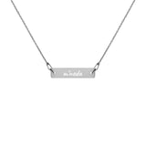 Engraved Silver Bar Chain Necklace - Mamneda Store