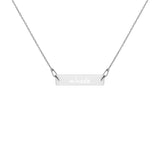 Engraved Silver Bar Chain Necklace - Mamneda Store