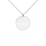 Engraved Silver Disc Necklace - Mamneda Store